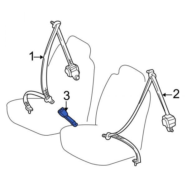 Toyota OE 7339008010E0 - Center Seat Belt Receptacle