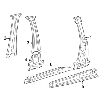 Toyota OE - Pillars, Rocker & Floor - Center Pillar & Rocker (W/O Dual Doors), (CE / LE)