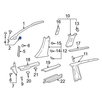 Toyota OE - Right Lower Body A-Pillar Trim Panel Cap