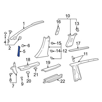 Toyota OE - Left Body A-Pillar Trim Panel Insert