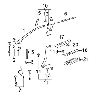 Toyota OE - Pillars, Rocker & Floor - Interior Trim (With Dual Doors), (CE / LE)
