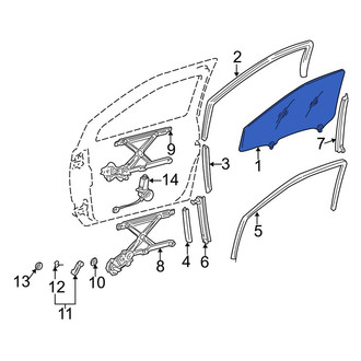 Toyota OE - Front Left Door Glass