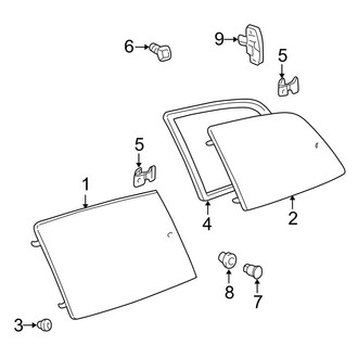 Toyota OE - Side Panel - Glass (Left Side, W/O Dual Doors), (CE / LE)