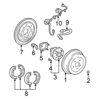 Toyota OE - Rear Suspension - Brake Components