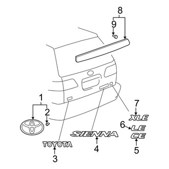 Toyota OE - Lift Gate - Exterior Trim