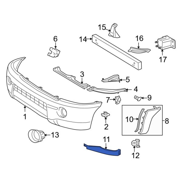 Bumper Cover Spacer Panel