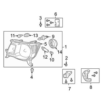 Toyota OE - Front Lamps - Headlamp Components