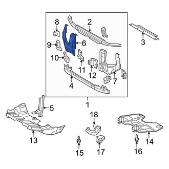 Toyota OE - Front Right Radiator Support Side Panel