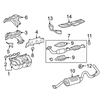 Toyota OE - Exhaust System - Exhaust Components (Short Wheelbase), (2.7L)