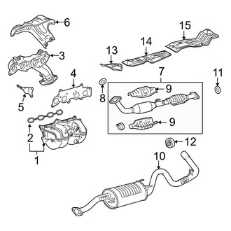 Toyota OE - Exhaust System - Exhaust Components (Long Wheelbase), (2.7L)