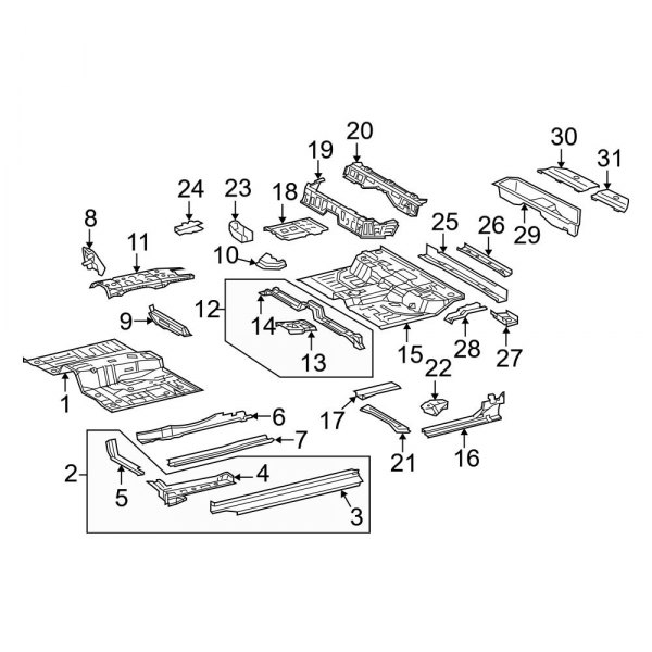 Toyota OE 5705304021 - Front Floor Pan Reinforcement