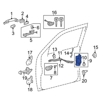 Toyota OE - Rear Right Door Latch Assembly