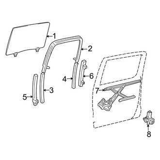 Toyota OE - Rear Door - Glass & Hardware (Double Cab)
