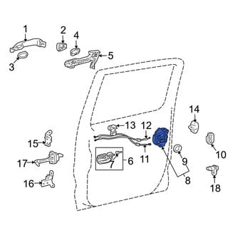 Toyota OE - Rear Left Door Latch Assembly