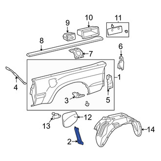 Toyota OE - Rear Right Truck Bed Panel Brace