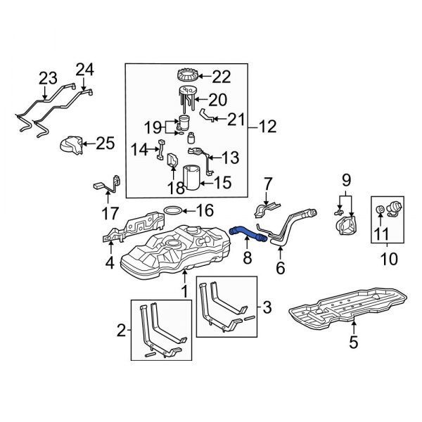 Toyota OE 7721304070 Fuel Filler Hose