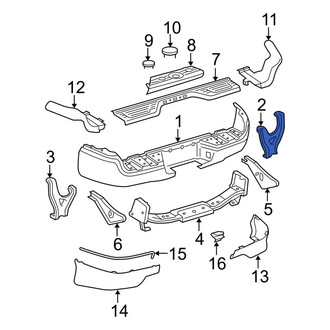 Toyota OE - Rear Right Bumper Face Bar Bracket