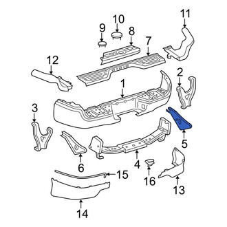 Toyota OE - Rear Right Bumper Face Bar Reinforcement Beam Bracket