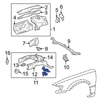 Toyota OE - Front Left Frame Side Member Assembly