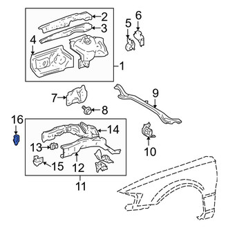 Toyota OE - Front Right Frame Rail End