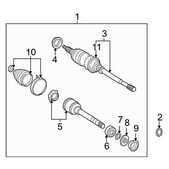 Toyota OE - Front Suspension - Drive Axles (2.2L)