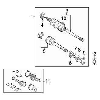 Toyota OE - Front Suspension - Drive Axles (2.4L)
