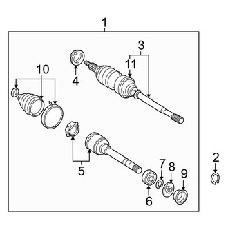 Toyota OE - Front Suspension - Drive Axles (3.0L)