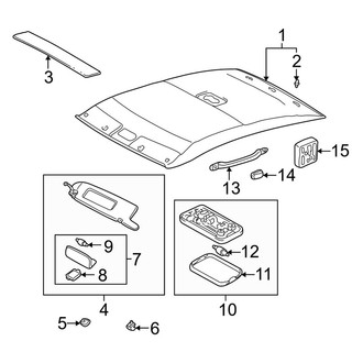 Toyota OE - Roof - Interior Trim (W/O Sunroof), (Coupe)