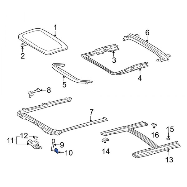 Toyota OE 6323606010 Sunroof Drain Hose Clamp