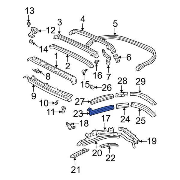 Toyota OE 65941AA010 Front Left Convertible Top Seal
