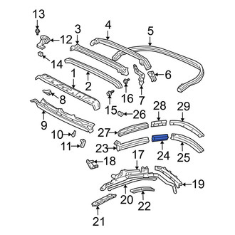 Toyota OE - Center Left Convertible Top Seal