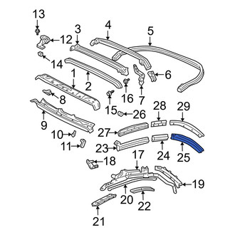 Toyota OE - Rear Right Convertible Top Seal