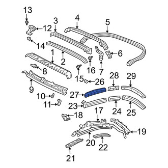Toyota OE - Front Left Convertible Top Seal Bracket