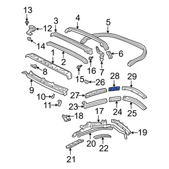 Toyota OE - Center Left Convertible Top Seal Bracket