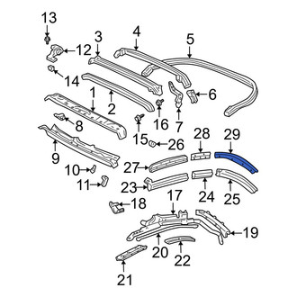 Toyota OE - Rear Right Convertible Top Seal Bracket