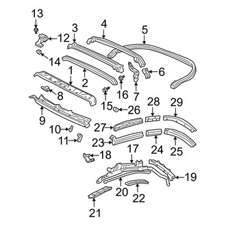 Toyota OE - Convertible/Soft Top - Frame & Components (Convertible)