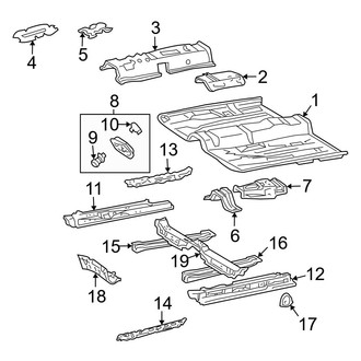 Toyota OE - Pillars, Rocker & Floor - Floor & Rails (Coupe)