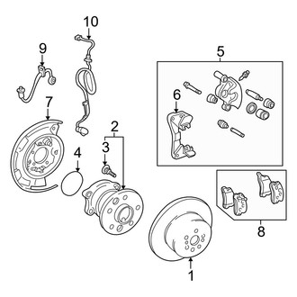 Toyota OE - Rear Suspension - Brake Components (Disc Brakes), (Rear Disc Brakes)