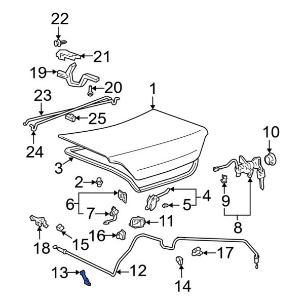 Deck Lid Release Cable Clip