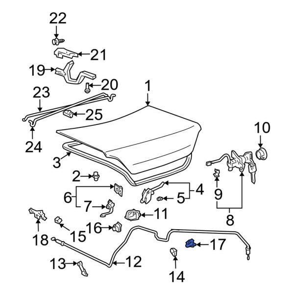 Deck Lid Release Cable Clip