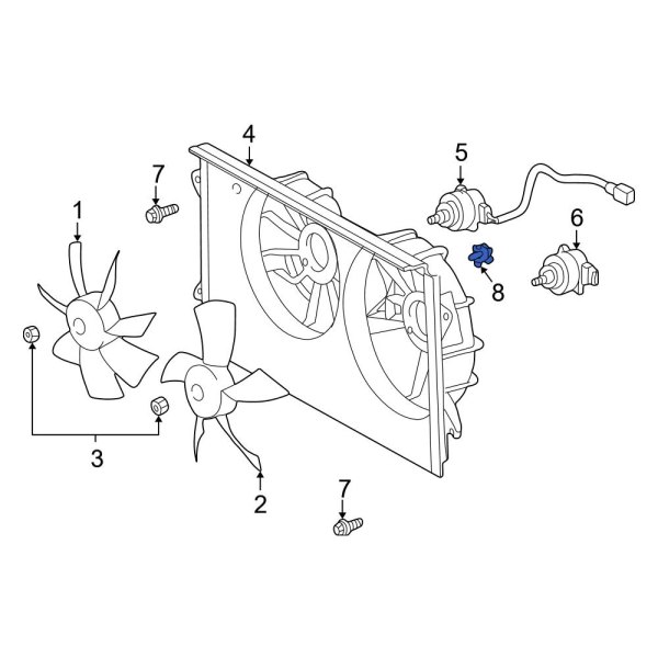 Engine Cooling Fan Blade Clip