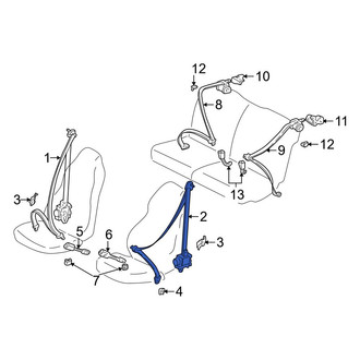 Toyota OE - Front Left Seat Belt Lap and Shoulder Belt