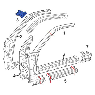 Toyota OE - Left Upper Body A-Pillar Reinforcement