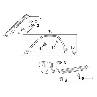 Toyota OE - Pillars, Rocker & Floor - Interior Trim