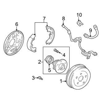 Toyota OE - Rear Suspension - Brake Components (Drum Brakes), (GT)