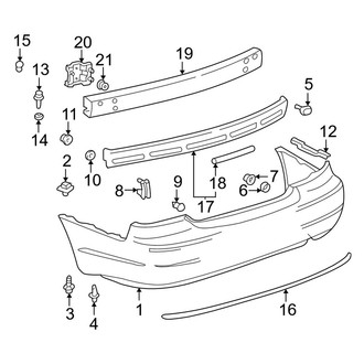 Toyota OE - Rear Bumper - Bumper & Components