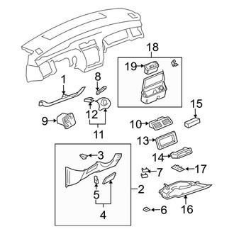 Toyota OE - Instrument Panel Components (Lower Components, With Floor Shift)