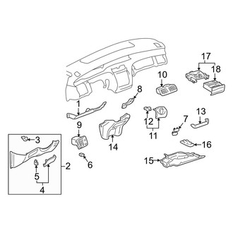 Toyota OE - Instrument Panel Components (Lower Components, With Column Shift)