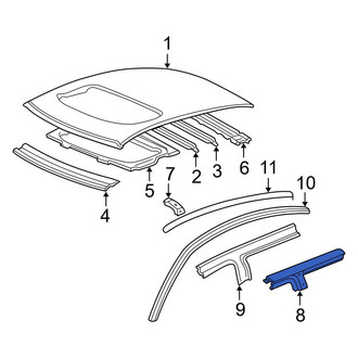 Toyota OE - Right Outer Roof Side Rail