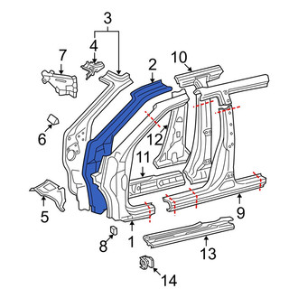 Toyota OE - Left Body A-Pillar Reinforcement